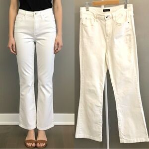 Massimo Dutti White Boot Cut Fit Flared Low Rise Boho High Rise Denim Jeans. US8